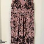 Peruvian Connection 100% Silk Elegant Marble Swirl Sheath Midi Dress Size 8 Photo 1