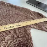 ZARA  Shirt Womens Small‎ Red Brown Geometric Pleat Textured Top Oversized Photo 7