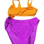 Wild Fable Women's Orange and Pink Cut Out One Piece Swimsuit - Size Large - NWT Photo 0