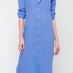 Frank & Eileen Rory Maxi Shirtdress Organic Cotton Periwinkle Large EUC Blue Photo 0