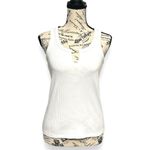 Articles of Society Articles Society S NWT White Ribbed Cotton Tank Top Slit Neck Summer Sleeveless Photo 1