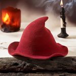 Whimsical Burgundy Witch Hat Lightweight Stylish Knit Construction One Size Photo 2
