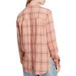 Free People No Limits Boho Plaid Linen Button Up Shirt L Photo 1