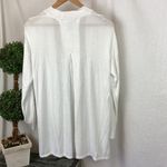 Joan Vass  White Button Front Long Cardigan Sweater NEW L Photo 1