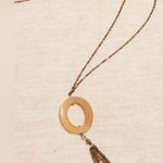 Banana Republic Aureus + Argent Oval link brass tassel long chain pendant necklace Photo 0