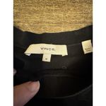 Vince Black Lightweight Semi-Sheer Cotton Crepe Knit 3/4 Sleeve Sweater Top M Photo 3