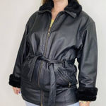wilson's leather Wilson’s Leather Womens Fur Trimmed Coat Size Small Lined Belted 90s Y2K‎ Winter Photo 0