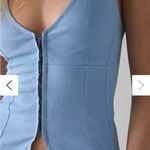 Urban Outfitters  Sari Seamed‎ Linen-Blend Halter Vest Top Ashleigh Blue Size M Photo 3