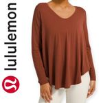 Lululemon Up for Down Time Long Sleeve Tee – Dark Terracota Rust Red – Size 6 Photo 7