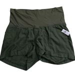 Old Navy NWT Maternity Rollover Waistband Linen Shorts in Arugula Green | Large Photo 2
