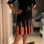 Peruvian Connection Parc Royal Dress Pima Cotton Black/Copper A-Line Knit Small Photo 2