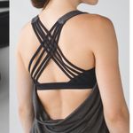 Lululemon  Wild Tank Size 8 Heathered Black Strappy Back Sports Bra Photo 10