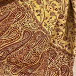 Red Gold Floral Indian Pashmina Shawl Wrap Scarf Fringe Tassel Womens One Size Photo 3