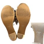 AUTHENTIC Y2K ARMANI JEANS STRAPPY PLATFORM SANDALS HEELS SZ. US 5/35 EUC Tan Photo 5