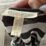 Eileen Fisher  striped scoopneck relaxed‎ light weight sweater Large Photo 3