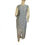 VINTAGE CIRCA 1990'S METALLIC SILVER DOUBLE LAYER SPARKLING COCKTAIL DRESS (L) Size L Photo 4