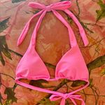 White Fox Boutique white fox hot bubblegum pink triangle bikini top Photo 1