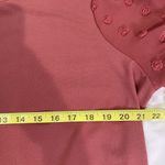 Dusty Rose lightweight sheer short puff sleeve with embroidered polka dots Pink Size 3X Photo 3