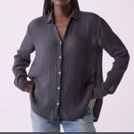 Sundry  Cotton Gauze DARK GRAY  Button-Up Beach Vacation Shirt Cover Up Photo 0