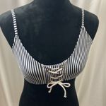 Xhilaration  nautical blue and white stripes bikini top size large Photo 4