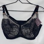 Smart & Sexy NWT  SIZE 38DDD BLACK CREAM LACE SHEER UNDERWIRE BRA ADJUSTABLE Photo 5