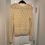J.Crew NWT Size S Cream Pointelle Fringe Knit Crewneck Pullover Sweater Photo 8