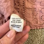 Joie  Women's Sleeveless Pink Eyelet Cotton Cropped Tank Top Photo 3