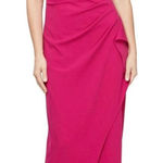Slny NWT pink crepe embellished neckline draped maxi dress 10 Photo 0