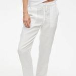 Michael Stars  White Linen Drawstring Pants Sz M Photo 0