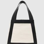 ANINE BING Cara Tote in Natural Canvas & Black Womens Bag Purse Photo 1