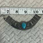 Boho Y2K Silver Tone Turquoise Colored Tribal Statement Necklace Festival Vibes Photo 5