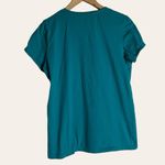 The North Face Teal Blue Graphic Logo Short Sleeve Crewneck T-Shirt Womens Large Photo 5