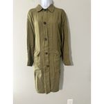 ZARA  Utility Pocket Olive Green Oversized Shirt Dress Lycocell EUC Size M Photo 2