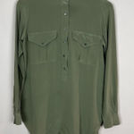 Joseph  Silk Blouse Top Womens 36‎ FR 4 US Sage Green Crepe Long Sleeve Pullover Photo 0