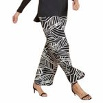 Chico's NEW Chico’s Black & White Palm Graphic Pull On Palazzo Pants size 1 or Medium 8 Photo 0