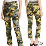 Pam & Gela  Kick Flare Yellow Camo Jeans Photo 1