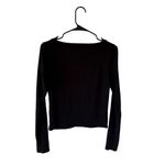 Reformation  Black Ribbed Long Sleeve Photo 3