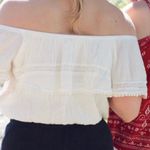 H&M + Coachella Cream Lace PomPom Off The Shoulder Top Photo 1