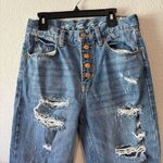 We The Free  Blue Boyfriend Jeans Distressed Relaxed Fit Photo 1