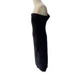 J.Crew  MARIO BELLUCCI Black Velvet Boat neck off shoulder Long Sleeve Dress sz 4 Photo 2