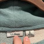 L.L. Bean Teal and Cream Fleece Plaid Pullover Sweatshirt Woman’s Size Medium Photo 1