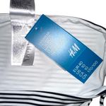 H&M NWT Black And White Striped Side Tie Low Rise Bikini Bottom US 10 Photo 2