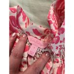 Lilly Pulitzer Blouse Womens Small Pink Floral Get Spotted Lion All Over Print Photo 5