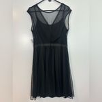 Maggy London NWT Black Mesh Illusion Sleeveless Dress Size 14 Photo 6