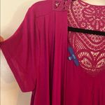 Apt. 9  Magenta Cardigan with Lace Accents Photo 3