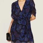 Ted Baker Dress Navy Floral Juleah Dress Sz S/4 (Sz 1) NWT V Neck Short Sleeves Photo 0
