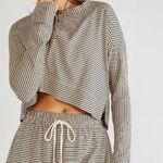Free People Intimately Seeing Stripes Sleepwear Top- Cropped- Size XS- Top Only Photo 0