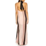 PilyQ Pink Black Striped Glitter Maxi Halter Dress MEDIUM /LARGE Beach Faith NEW Photo 3