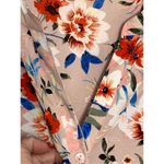 Sanctuary Women's Floral Split Neck Button Front Knot Blouse Blush Large NWOT Photo 4