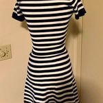 Lucy Paris Viscose Soft Striped Knitwear Crop Top & Flare Skirt Set Navy White S Photo 7